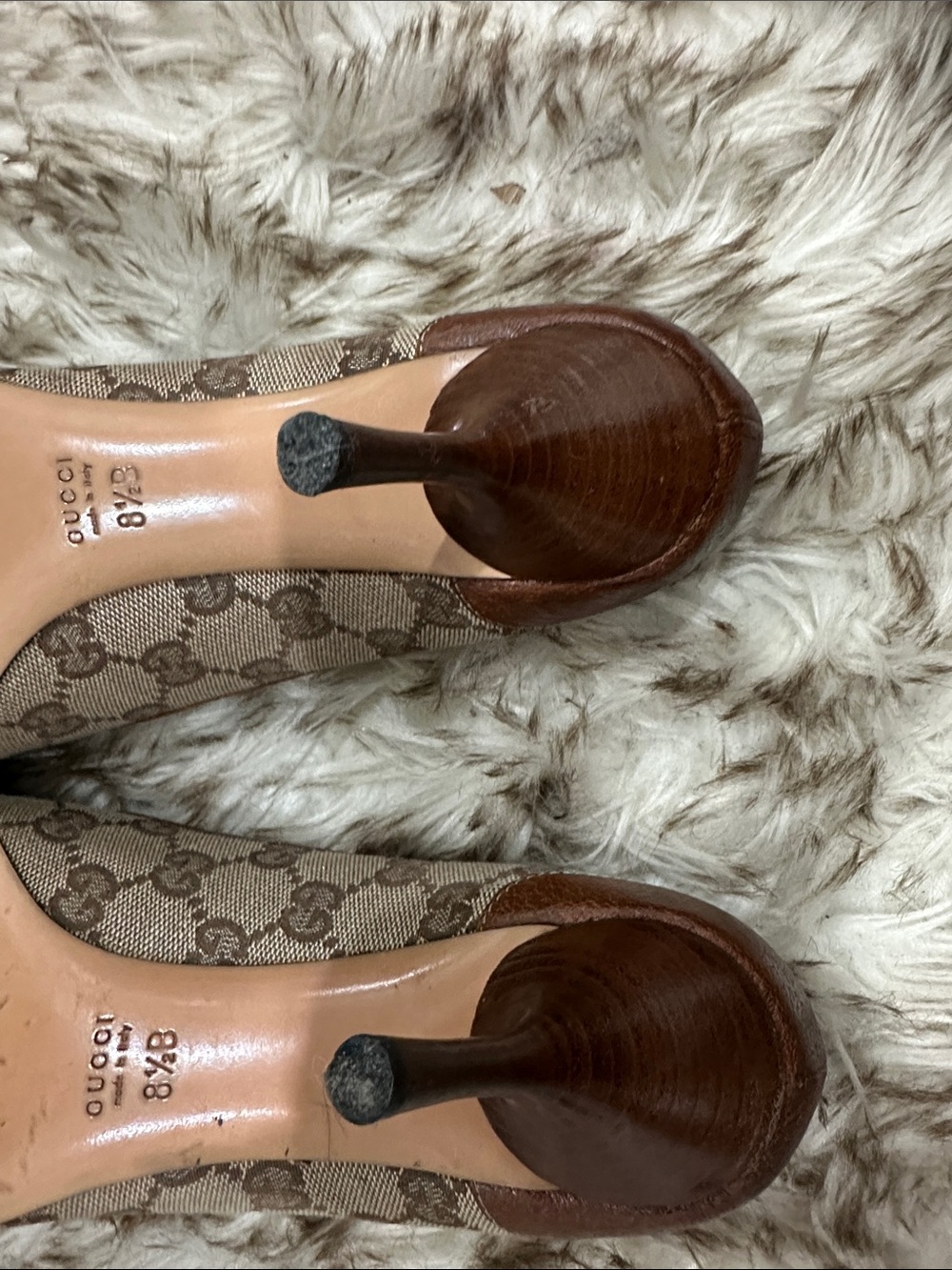 GUCCI Beige GG Canvas Bamboo Horsebit Women's Pumps classic streamlined style - Picture 9 of 13